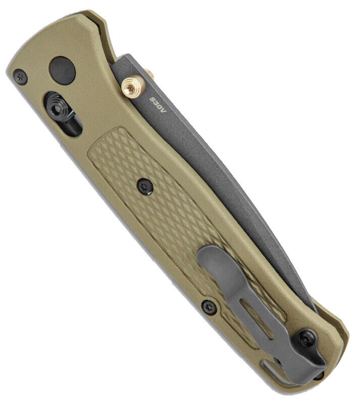 Benchmade 535GRY-1 Bugout 3.24" Gray Cerakote S30V Ranger Green Folding Knife with Benchmade Blue Lube Lubricant for knives 37ml 1.25fl oz (Made in USA)