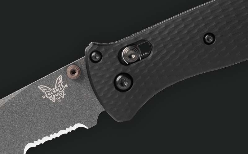 Benchmade 537SGY-03 Bailout Black Aluminum Serrated 3.38" Folding Pocket Knife