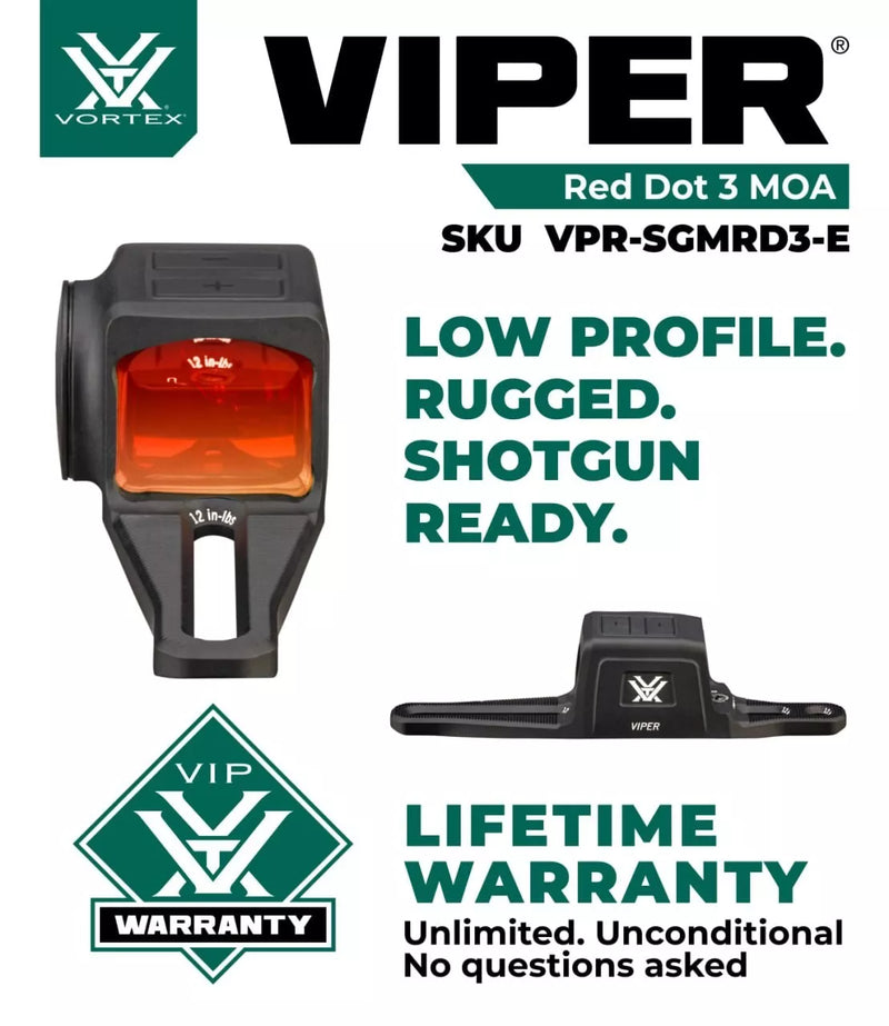 Vortex Optics Viper SG Enclosed Micro 3 MOA Red Dot Sight (VPR-SGMRD3-E)