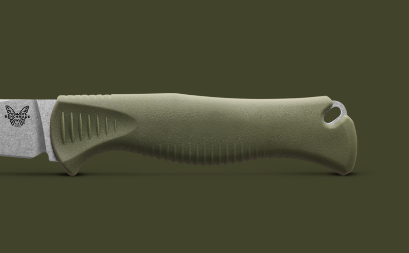 Benchmade 15505 Meatcrafter Dark Olive Santoprene 4.01" Fixed Blade Knife