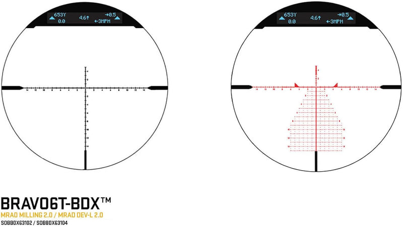 Sig Sauer BRAVO6T-BDX 3-18X44mm FFP MRAD DEV-L 2.0 Riflescope (SOBBDX63104)