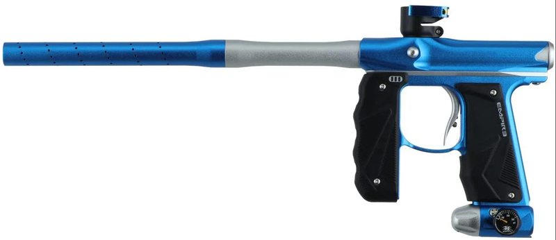 Tippmann Empire Mini GS Paintball Marker 2 Piece Barrel Dust Blue / Dust Silver (17385) with Hawki HPA Tank 48ci and 500x Paintballs Bundle