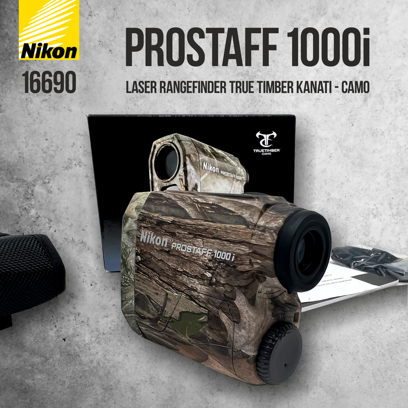 Nikon Laser Rangefinder PROSTAFF 1000i TrueTimber Kanati Camo with Wearable4U Bundle