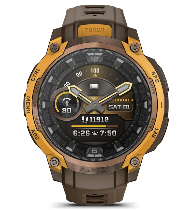 Garmin Instinct Crossover 1.2" AMOLED Sapphire Rugged Hybrid GPS Smartwatch (Various Models, incl. Tactical Edition), Analog Hands,  Health & Wellness Monitoring | Wearable4U Bundle