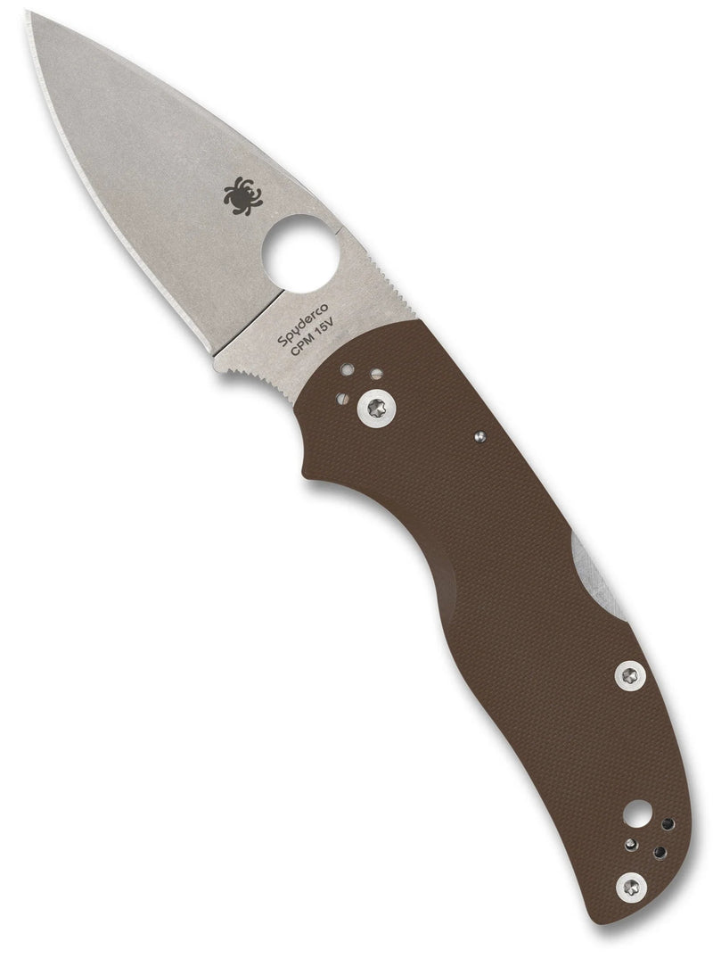 Spyderco Native 5 Brown G-10 CPM 15V Sprint Run 2.95" Plain Edge Folding Pocket Knife (C41GPBN15V5)