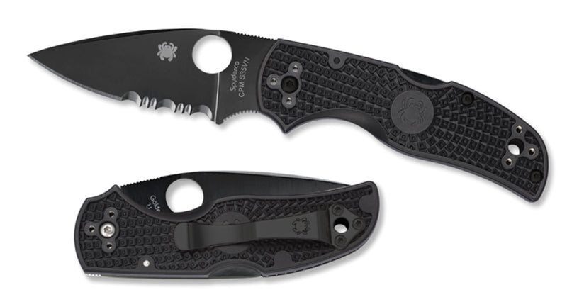 Spyderco Native 5 Lightweight Black Spyder Edge 2.95" Folding Pocket Knife (C41SBBK5)