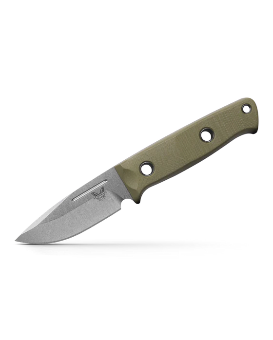 Benchmade 165-1 Mini Bushcrafter OD Green G10 Drop-Point CPM-S30V 3.38" Fixed Blade Knife