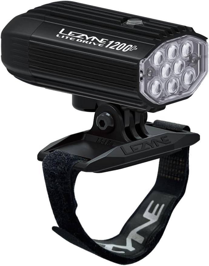 Lezyne Helmet Lite Drive 1200+ Bicycle Front Light, 1200 Lumens, USB-C Rechargeable (1-LED-16H-V337)
