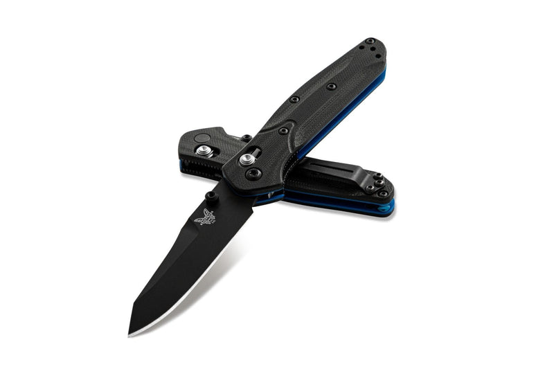 Benchmade Mini Osborne 945BK-1 CPM-S30V (58-60) 2.92" Plain Edge Pocket Knife with Benchmade Blue Lube Lubricant for knives 37ml 1.25fl oz (Made in USA)
