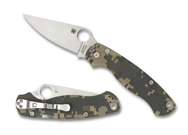 Spyderco C81GPCMO2 Para Military 2 G-10 Camo Plain 3.45" CPM S45VN Pocket Folding Knife