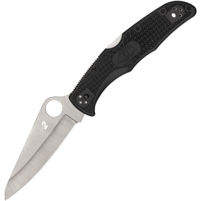Spyderco Pacific Salt 2 Plain 3.78" Black FRN Pocket Folding Knife (C91PBK2)