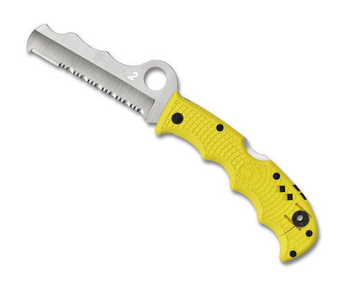 Spyderco Assist Salt FRN Yellow Handle 3.68" SpyderEdge Folding Pocket Knife (C79PSYL)