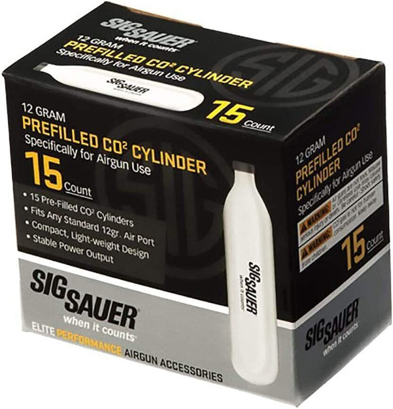 Sig Sauer AC-12-15 CO2 12 Gram Cylinders for Airguns (Pack of 15)