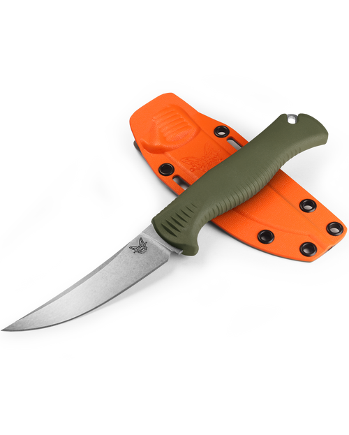 Benchmade 15505 Meatcrafter Dark Olive Santoprene 4.01" Fixed Blade Knife