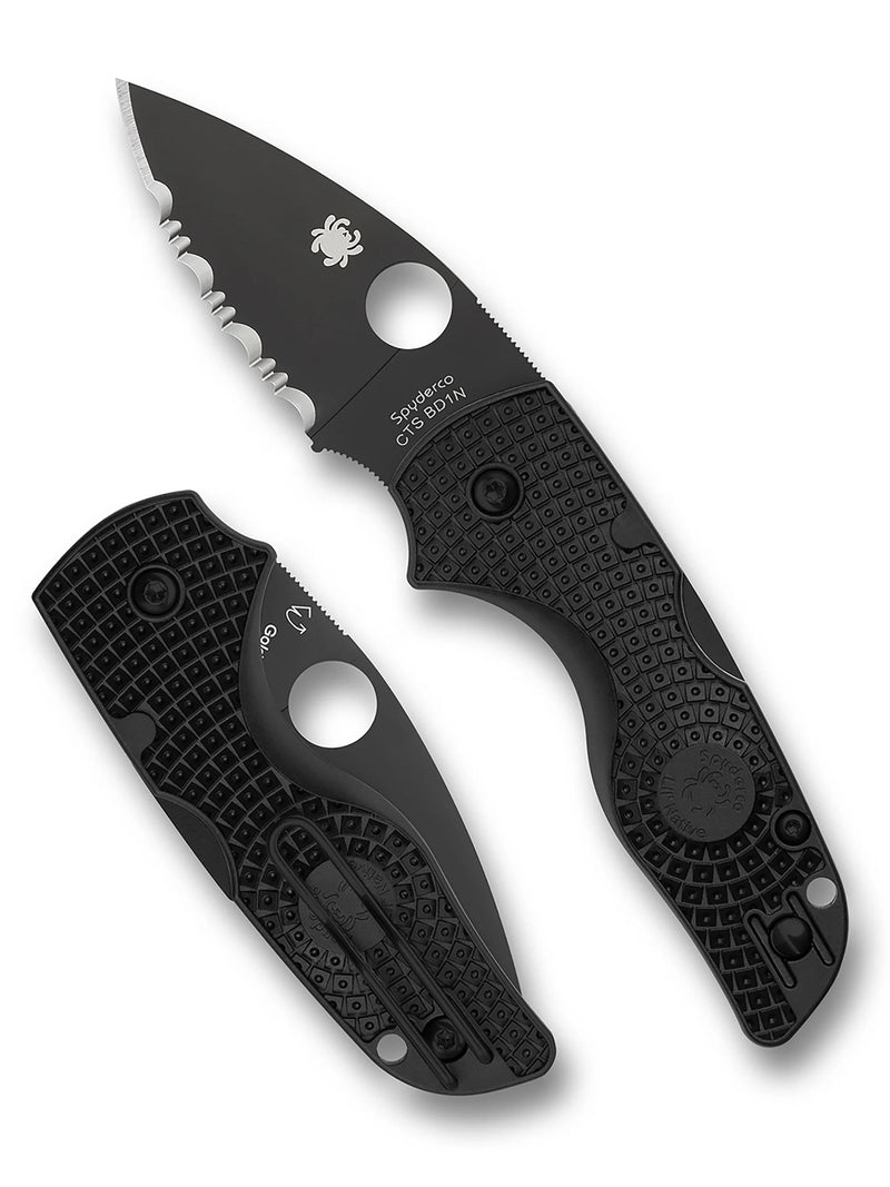 Spyderco Lil' Native Lightweight 2.42" SpyderEdge Black Blade Folding Pocket Knife (C230SBBK)