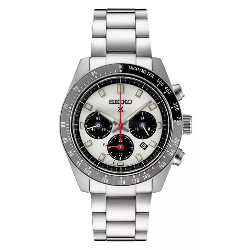Seiko Prospex Speedtimer Solar Chronograph 41.4 mm Silver Dial Men's Watch (SSC911)