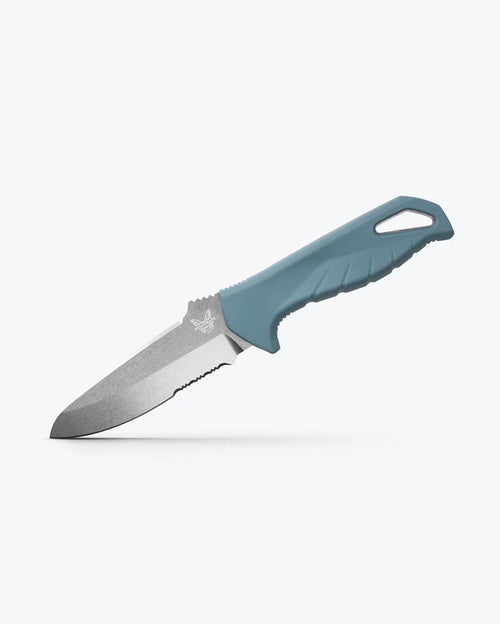 Benchmade Undercurrent Depth Blue Santoprene 4.32" Sheepsfoot MagnaCut Fixed Blade Knife (18040S)