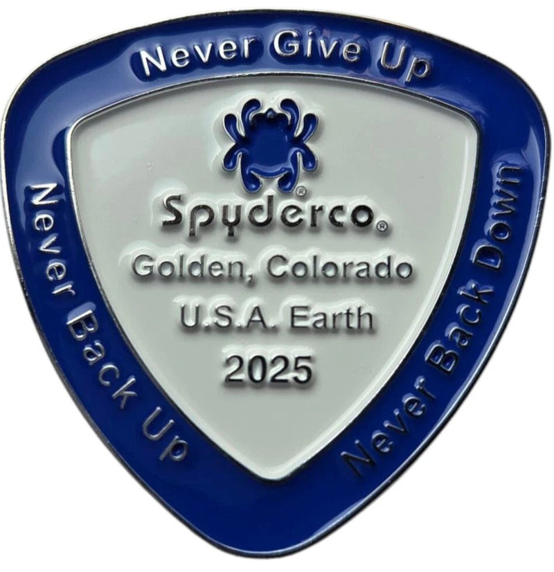 Spyderco SpyderCoin 2025 Challenge Coin White/Blue Enamel Finish Single Coin (COIN2025)