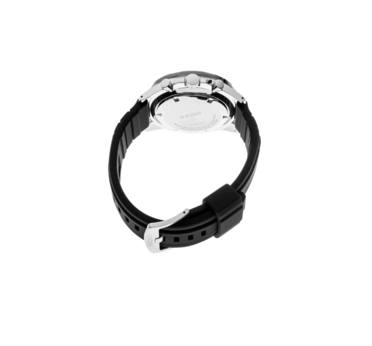 Seiko Essentials SSB347 Black multi-layered dial with Red and Blue Accents 10 ATM Water Resistant 43.9mm Men's Watch