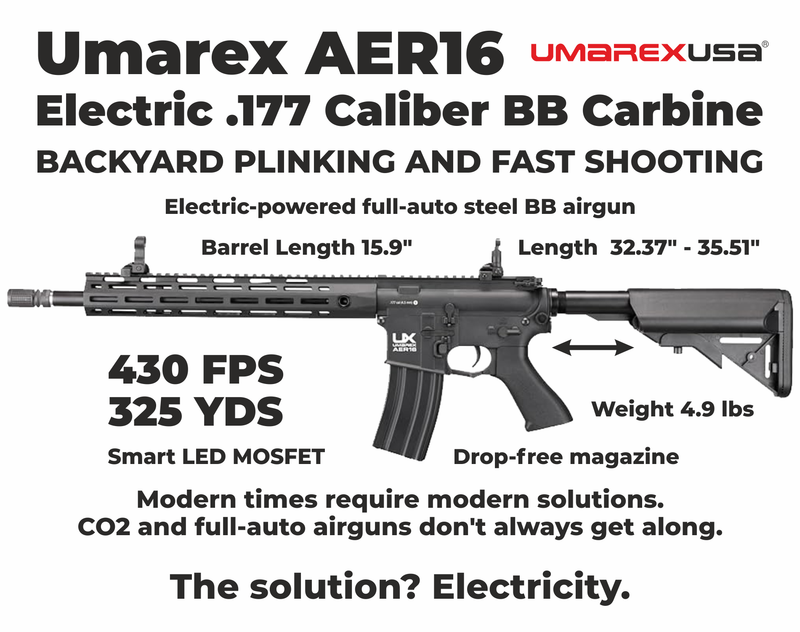 Umarex AER16 .177 Caliber Electric-Powered Full Auto Air Rifle (2252126)