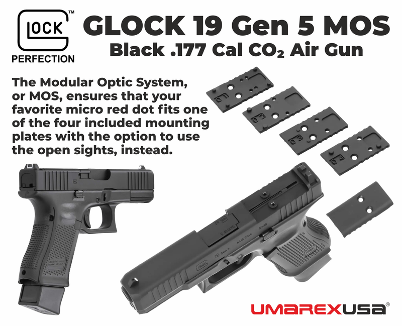 Umarex GLOCK 19 Gen 5 MOS .177 Cal Blowback CO2 Air Pistol (2255230)