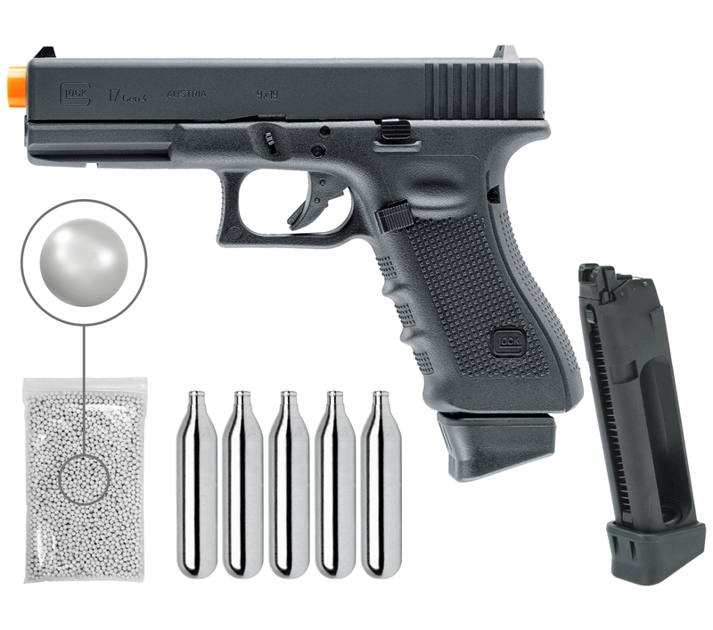 Umarex Glock G17 Gen 4 CO2 Blowback 6 mm Airsoft Pistol, Black (2276318)