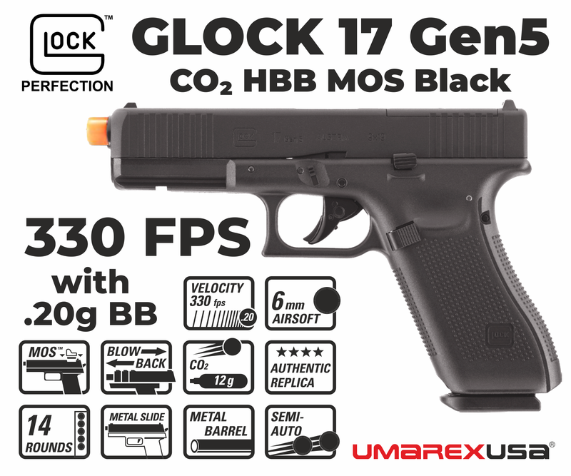 Umarex Glock 17 Gen 5 MOS Half-Blowback 6mm CO2 Airsoft Pistol (2276353)