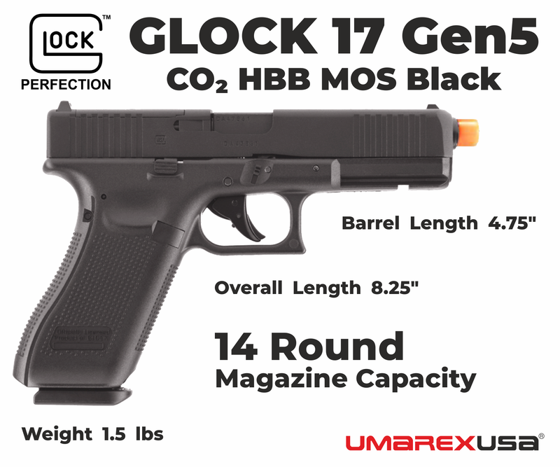 Umarex Glock 17 Gen 5 MOS Half-Blowback 6mm CO2 Airsoft Pistol (2276353)