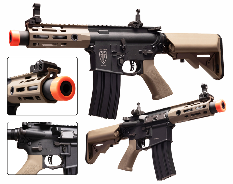 Umarex Elite Force EF M4 CQCX-6MM-BLACK/TAN AEG 6mm Airsoft Rifle with EyeTrace System (2279588)