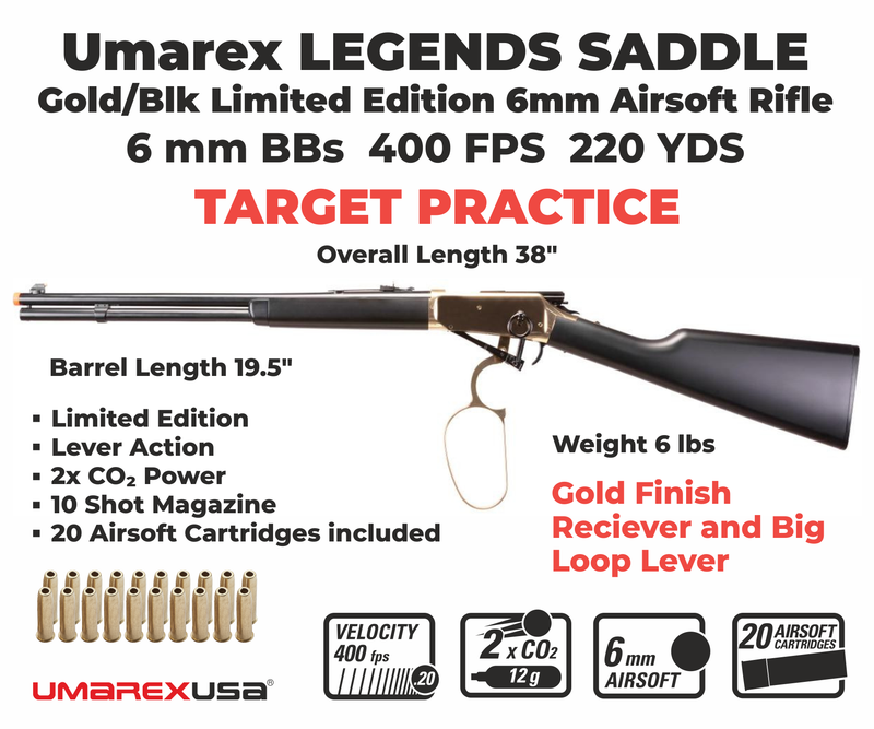 Umarex Legends Saddle Gold/Blk CO2 Lever Action Limited Edition Airsoft Rifle (2280272)