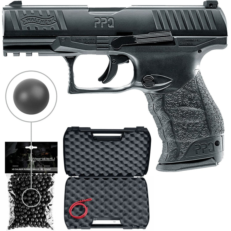Umarex T4E Walther PPQ M2 .43 Cal (Gen 2) CO2 Blowback Paintball Pistol, Black (2292101)