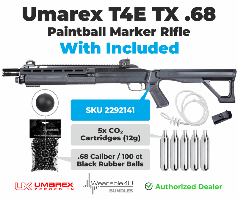 Umarex T4E TX CO2 .68 Cal Paintball Marker, Black, Gen 2, 2024 (2292141)