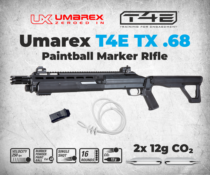 Umarex T4E TX CO2 .68 Cal Paintball Marker, Black, Gen 2, 2024 (2292141)