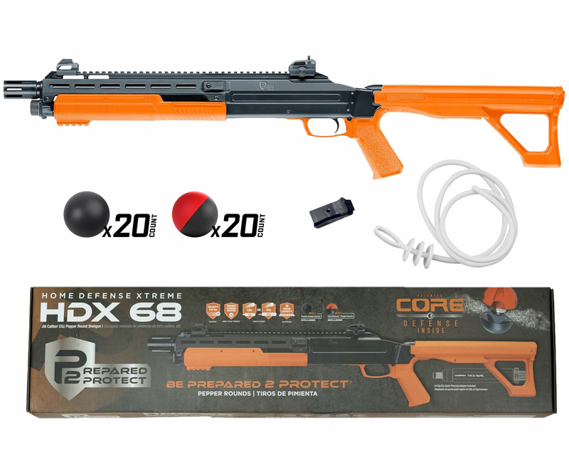 Umarex T4E by P2P HDX Less-Lethal Home-Defense Shotgun .68 Caliber CO2 Paintball (High Joules) Shotgun BLK/Orange (2292306)