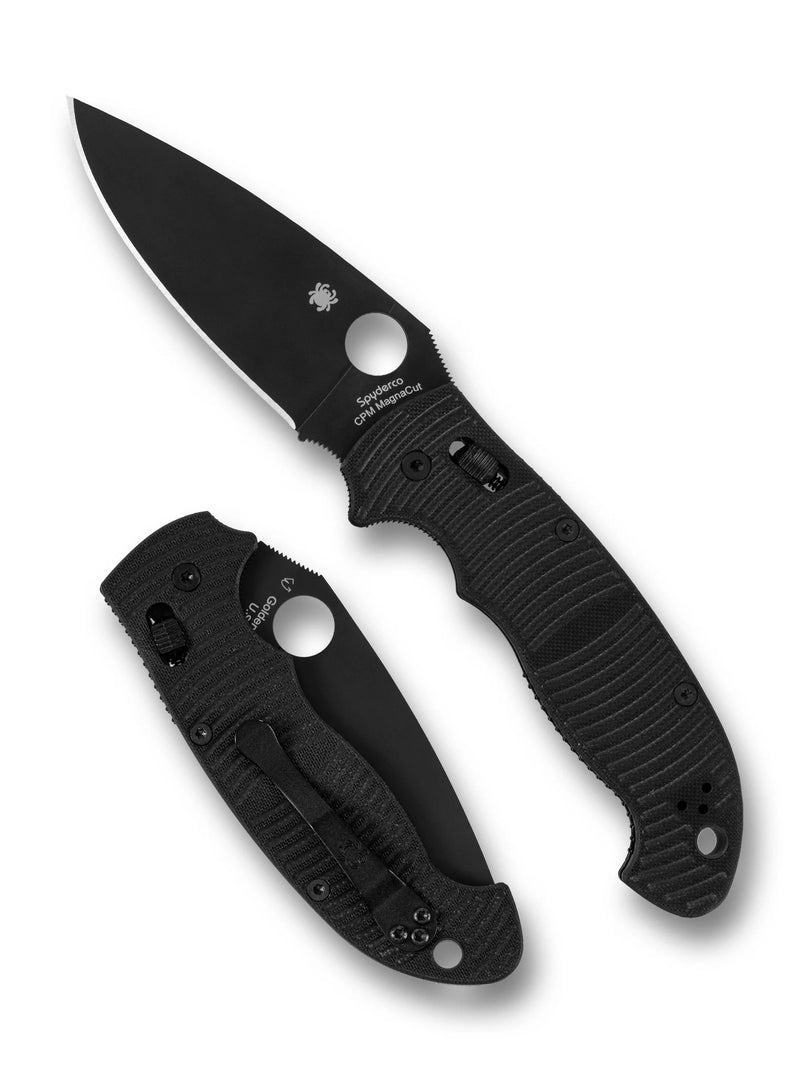 Spyderco Manix 2XL Salt Black G-10 CPM MagnaCut 3.85" Black Blade Folding Pocket Knife (C95GMCBKP2)