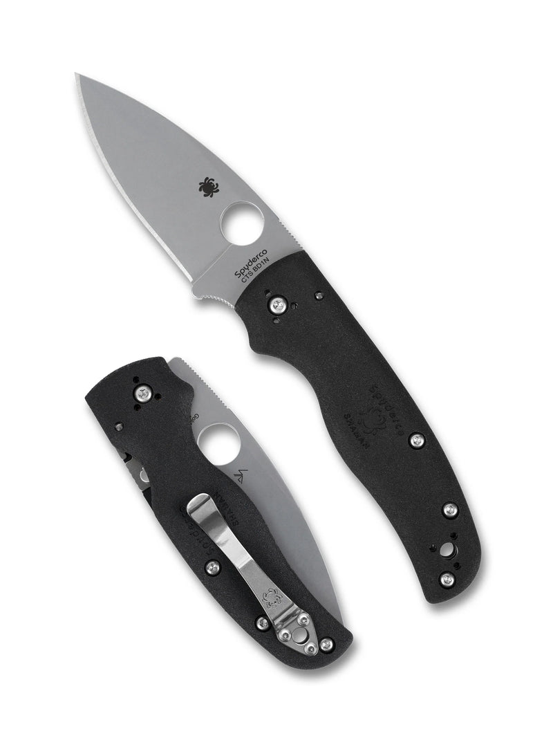 Spyderco Shaman Lightweight 3.58" Plain Edge Folding Pocket Knife (C229PBK)