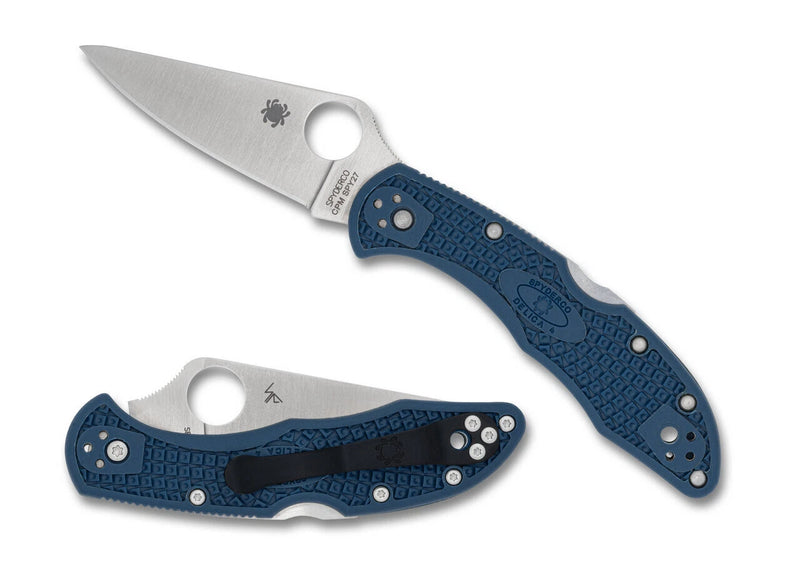 Spyderco Delica 4 CPM SPY27 Cobalt Blue 2.90" Plain Edge Pocket Folding Knife (C11PCBL)