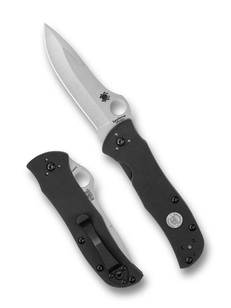 Spyderco Starmate Black G-10 CPM 20CV Sprint Run 3.74" Plain Edge Folding Pocket Knife (C55G20CVP)