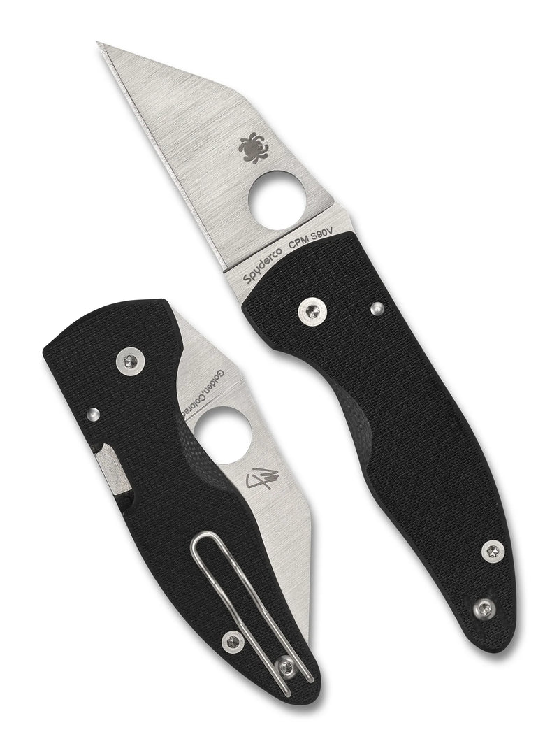 Spyderco MicroJimbo Carbon Fiber CPM S90V Sprint Run 2.45" Plain Edge Folding Pocket Knife (C264CFP)
