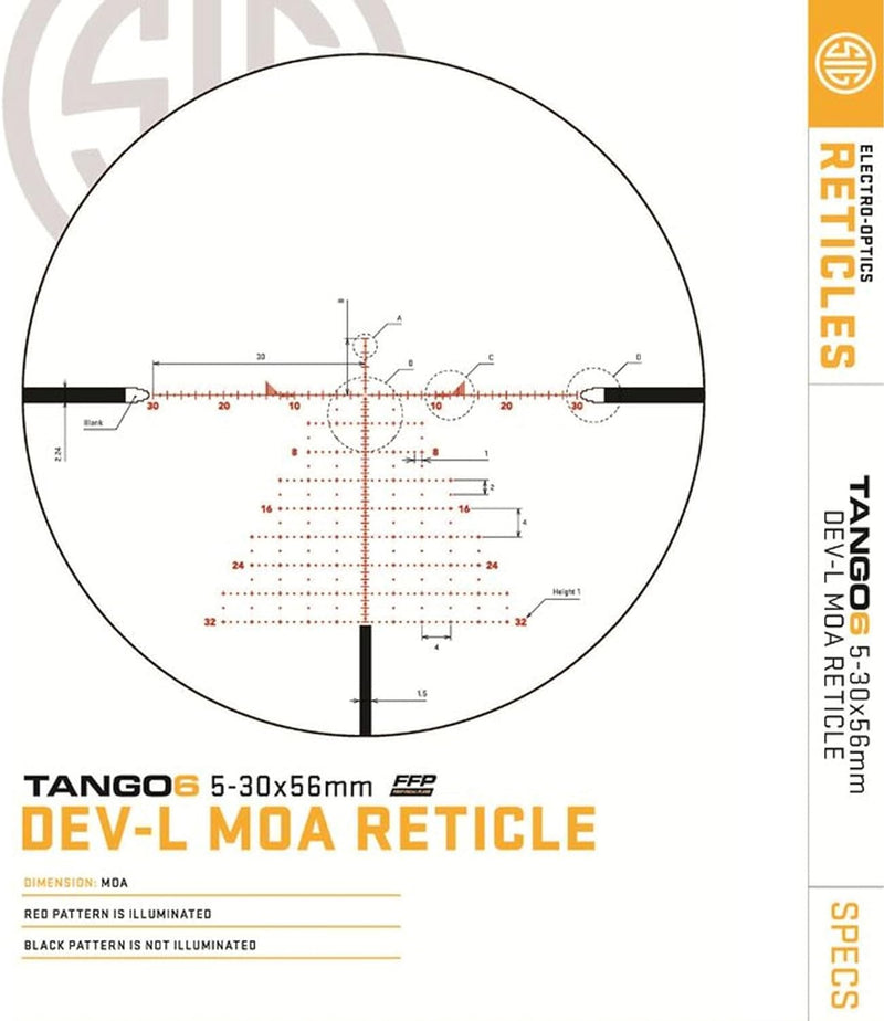 Sig Sauer TANGO6 5-30x56 mm DEV-L MOA FFP LevelPlex Waterproof Riflescope (SOT65113)