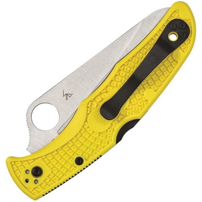 Spyderco Pacific Salt 2 Plain 3.78" Yellow FRN Pocket Folding Knife (C91PYL2)