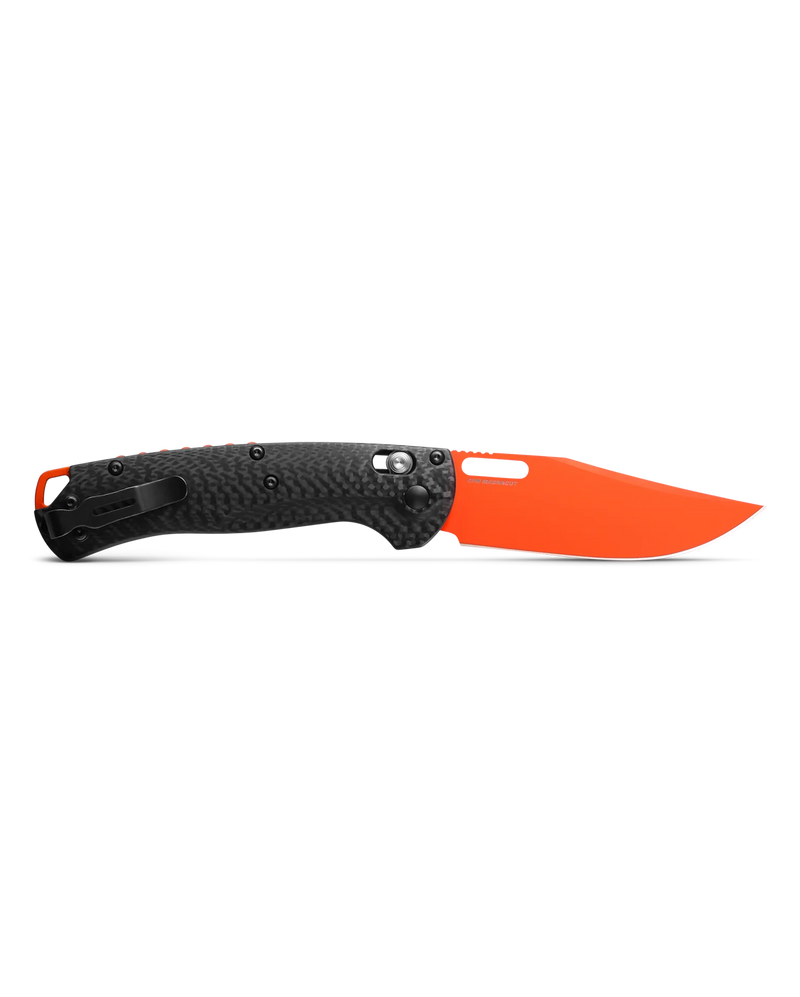Benchmade Taggedout 3.48'' Folder Carbon Fiber Orange Cerakote Clip Point Pocket Knife (15535OR-01)