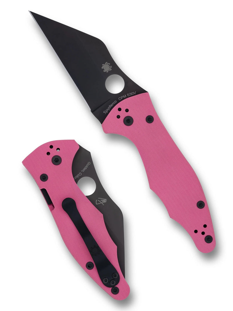Spyderco Yojimbo 2 Pink G-10 Black Blade Sprint Run 3.2" Folding Pocket Knife (C85GPNBKP2)