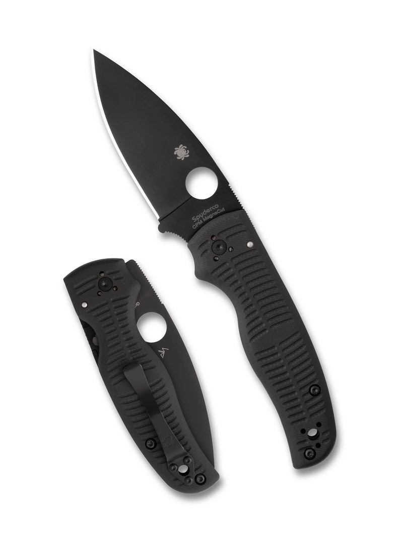 Spyderco Shaman Salt Black 3.58" G-10 CPM MagnaCut Plain Edge Folding Pocket Knife (C229GMCBKP)