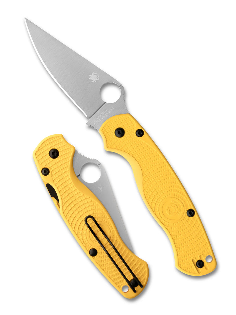 Spyderco Para Military 2 Lightweight Salt CPM MagnaCut 3.47" Plain Edge Folding Pocket Knife (C81PYL2)