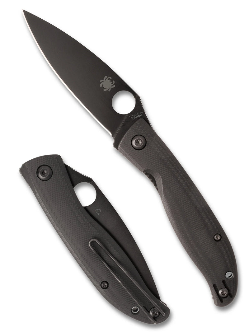 Spyderco Mantra 4 Black Oxide 3.34" Plain Edge Folding Pocket Knife (C274GBBKP)