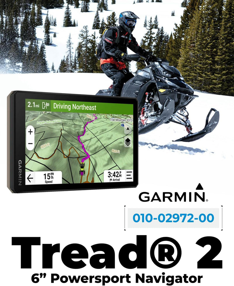 Garmin Tread 2 Powersport Navigator - 6" Glove-Friendly Display, Built for Extreme Weather, Preloaded Mapping, Snowmobile Trails for U.S. and Canada, Wearable4U