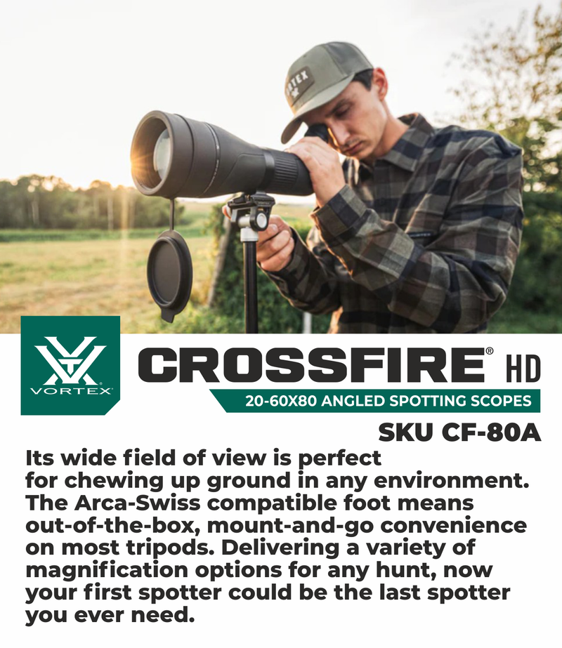 Vortex Optics Crossfire HD 20-60x80 Angled Spotting Scope (CF-80A)