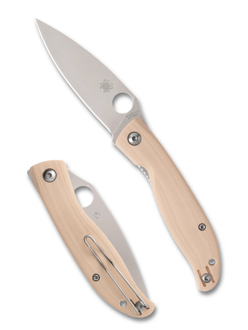Spyderco Mantra 4 White G-10 3.34" Plain Edge Folding Pocket Knife (C274GWP)