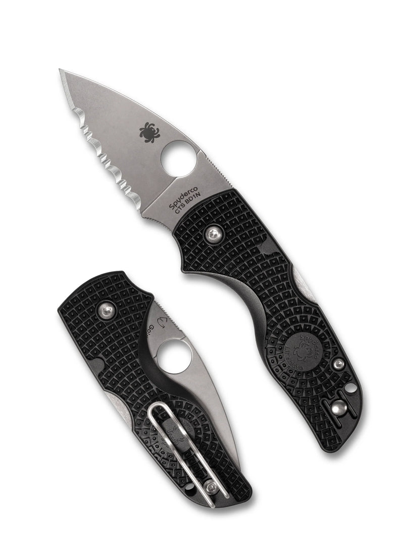 Spyderco Lil' Native Lightweight 2.42" Serrated Edge Folding Pocket Knife (C230SBK)